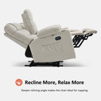 Fauteuil inclinable électrique biplace avec chauffage, vibration et ports USB