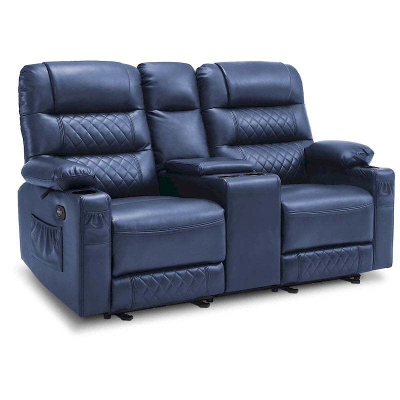 Fauteuil inclinable électrique biplace avec chauffage, vibration et ports USB
