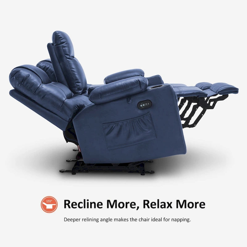 Fauteuil inclinable électrique biplace avec chauffage, vibration et ports USB