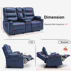 Fauteuil inclinable électrique biplace avec chauffage, vibration et ports USB