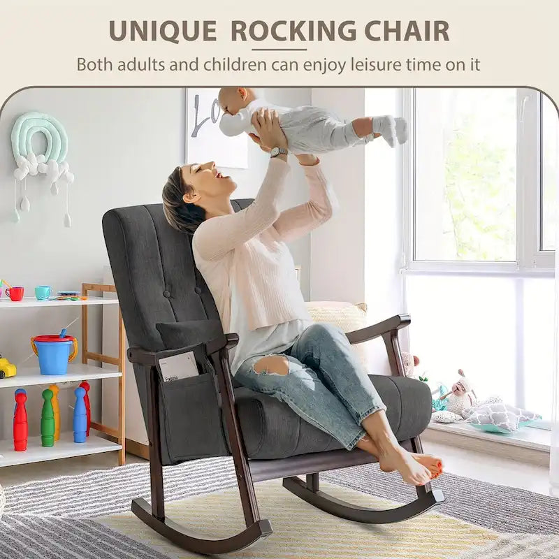 Fauteuil à bascule en bois massif