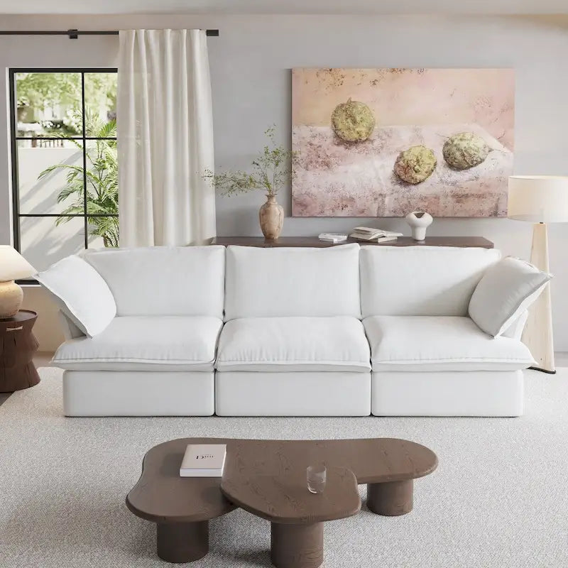 Canapé d'angle moderne et minimaliste avec rembourrage en duvet et housses de coussin amovibles