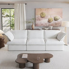 Canapé d'angle moderne et minimaliste avec rembourrage en duvet et housses de coussin amovibles