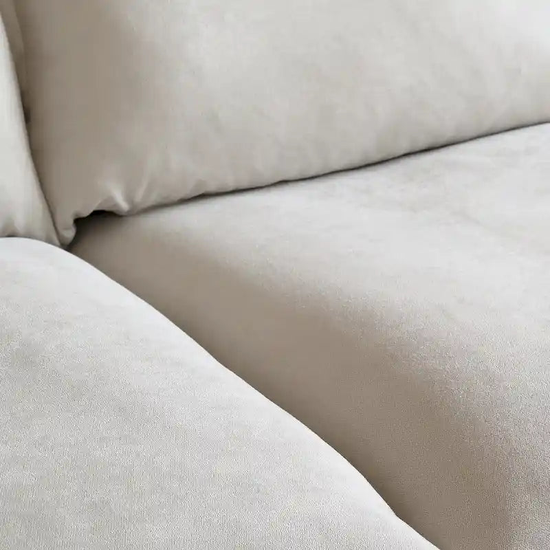 Canapé d'angle moderne et minimaliste avec rembourrage en duvet et housses de coussin amovibles