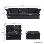 Canapé d'angle moderne et minimaliste avec rembourrage en duvet et housses de coussin amovibles