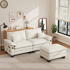 Canapé sectionnel modulaire avec pouf et lit profond