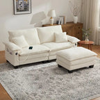 Canapé sectionnel modulaire avec pouf et lit profond