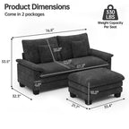 Canapé sectionnel modulaire avec pouf et lit profond