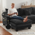 Canapé sectionnel modulaire avec pouf et lit profond