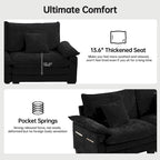Canapé sectionnel modulaire avec pouf et lit profond
