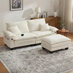 Canapé sectionnel modulaire avec pouf et lit profond