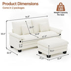 Canapé sectionnel modulaire avec pouf et lit profond