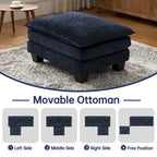 Canapé sectionnel modulaire avec pouf et lit profond
