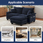 Canapé sectionnel modulaire avec pouf et lit profond