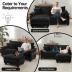 Canapé sectionnel modulaire avec pouf et lit profond