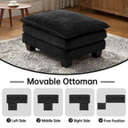 Canapé sectionnel modulaire avec pouf et lit profond