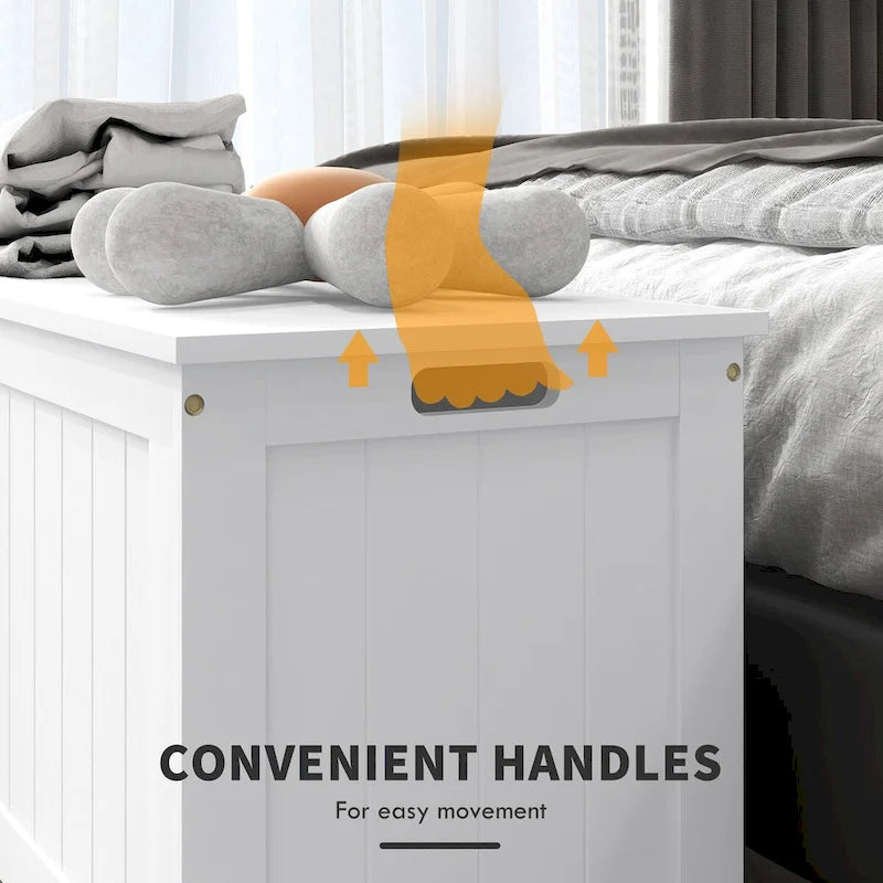 Coffre de rangement en bois avec charnières de sécurité