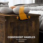 Coffre de rangement en bois avec charnières de sécurité