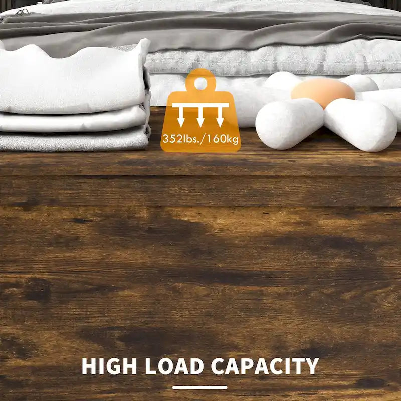 Coffre de rangement en bois avec charnières de sécurité
