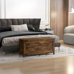 Coffre de rangement en bois avec charnières de sécurité