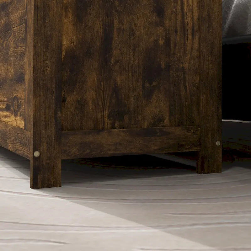 Coffre de rangement en bois avec charnières de sécurité