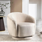 Fauteuil d'appoint pivotant moderne avec revêtement en velours moelleux