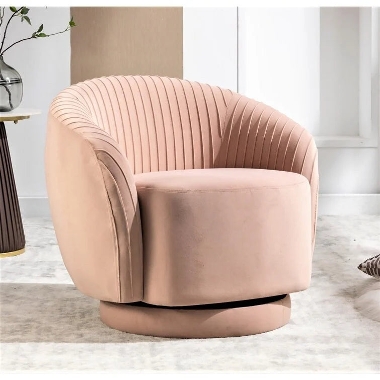 Fauteuil d'appoint pivotant moderne avec revêtement en velours moelleux