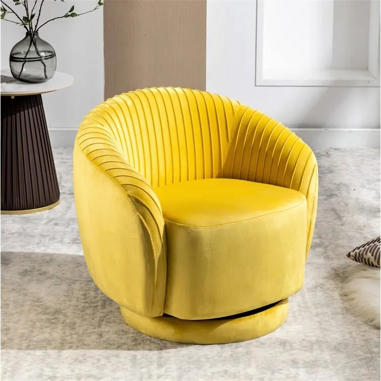 Fauteuil d'appoint pivotant moderne avec revêtement en velours moelleux