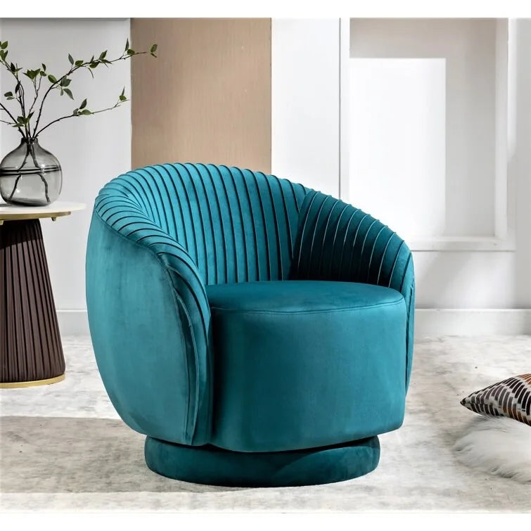 Fauteuil d'appoint pivotant moderne avec revêtement en velours moelleux