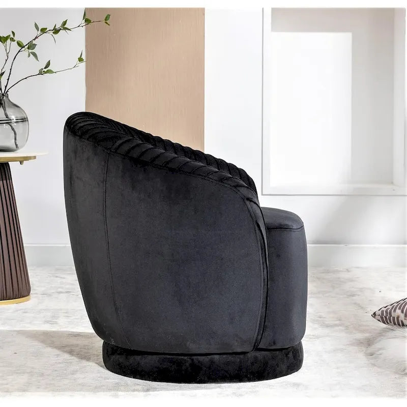 Fauteuil d'appoint pivotant moderne avec revêtement en velours moelleux