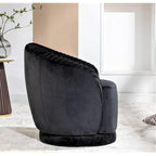 Fauteuil d'appoint pivotant moderne avec revêtement en velours moelleux