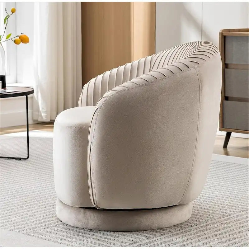 Fauteuil d'appoint pivotant moderne avec revêtement en velours moelleux