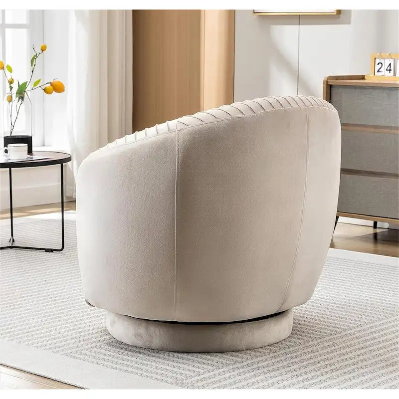 Fauteuil d'appoint pivotant moderne avec revêtement en velours moelleux