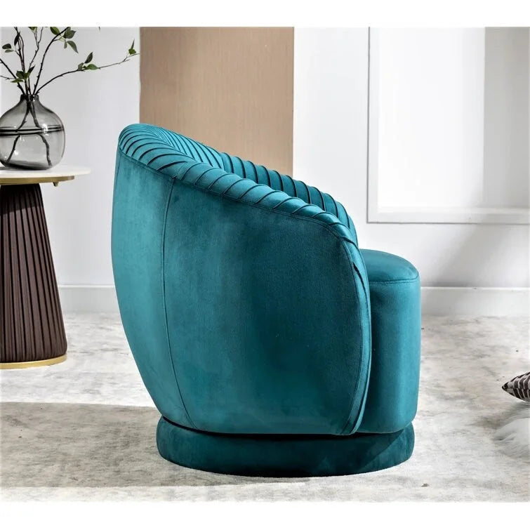 Fauteuil d'appoint pivotant moderne avec revêtement en velours moelleux