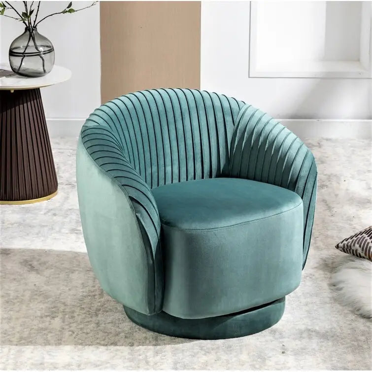 Fauteuil d'appoint pivotant moderne avec revêtement en velours moelleux