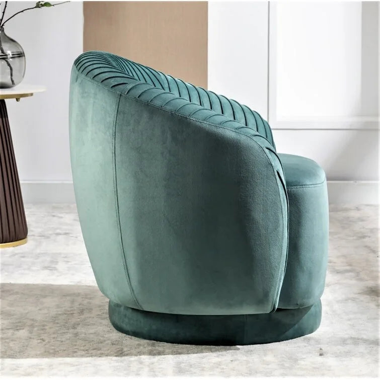 Fauteuil d'appoint pivotant moderne avec revêtement en velours moelleux