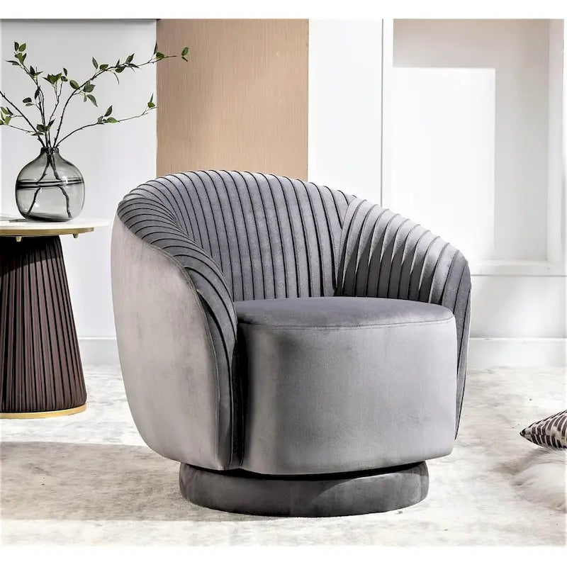 Fauteuil d'appoint pivotant moderne avec revêtement en velours moelleux