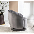 Fauteuil d'appoint pivotant moderne avec revêtement en velours moelleux