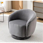 Fauteuil d'appoint pivotant moderne avec revêtement en velours moelleux