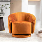 Fauteuil d'appoint pivotant moderne avec revêtement en velours moelleux