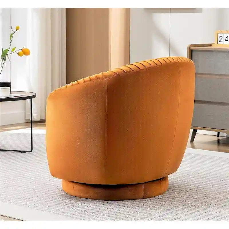 Fauteuil d'appoint pivotant moderne avec revêtement en velours moelleux