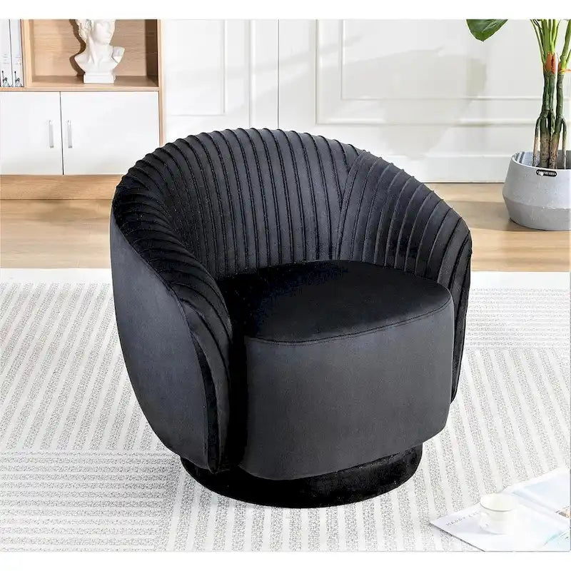 Fauteuil d'appoint pivotant moderne avec revêtement en velours moelleux