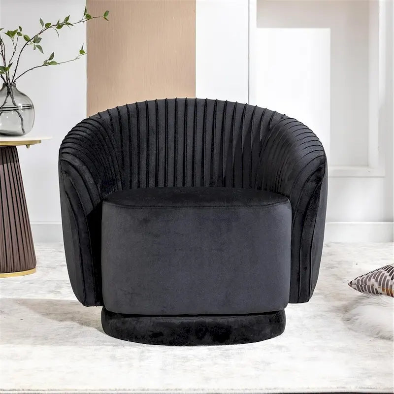 Fauteuil d'appoint pivotant moderne avec revêtement en velours moelleux