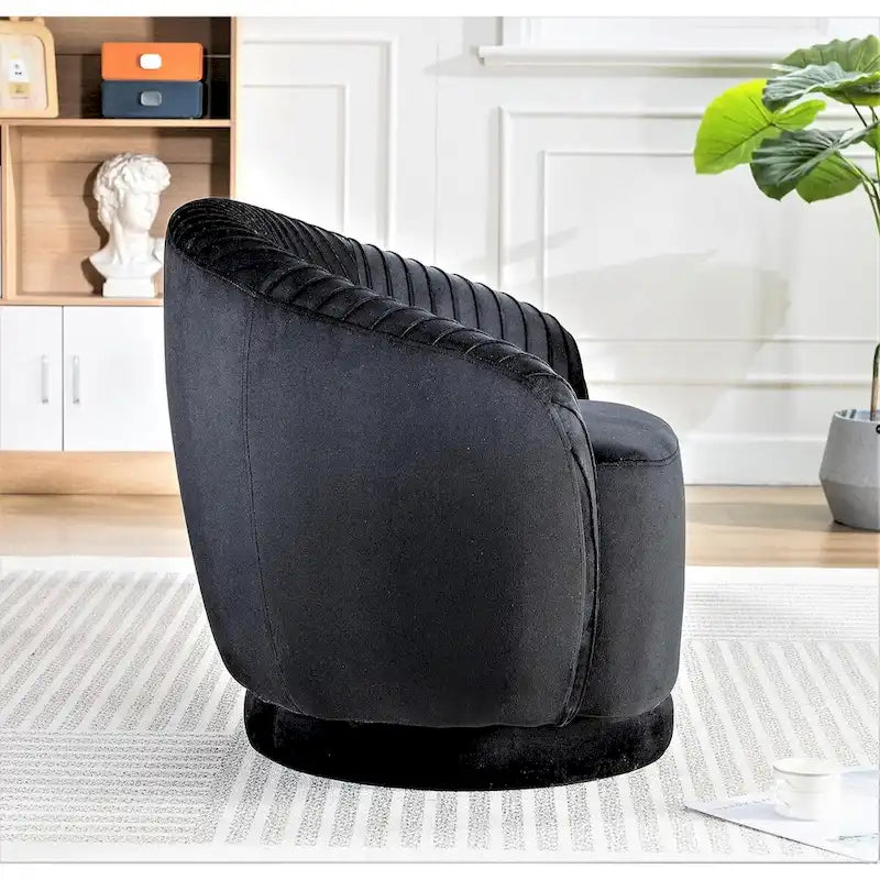 Fauteuil d'appoint pivotant moderne avec revêtement en velours moelleux