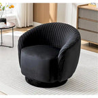 Fauteuil d'appoint pivotant moderne avec revêtement en velours moelleux