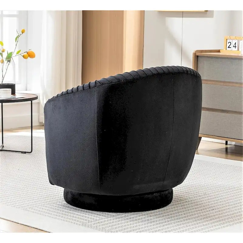 Fauteuil d'appoint pivotant moderne avec revêtement en velours moelleux