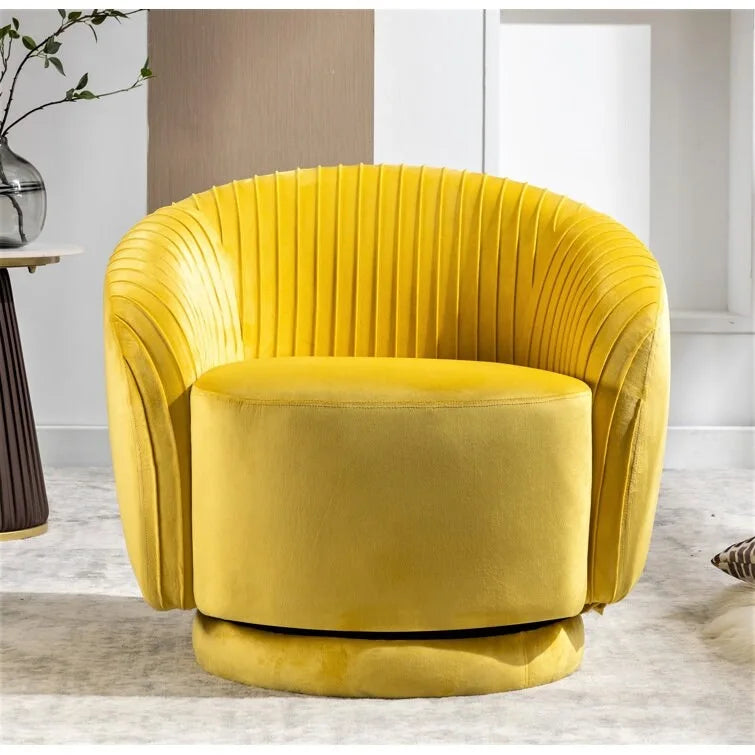 Fauteuil d'appoint pivotant moderne avec revêtement en velours moelleux