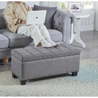 Banc rectangulaire de rangement rembourré