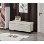 Banc rectangulaire de rangement rembourré