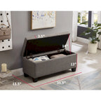 Banc rectangulaire de rangement rembourré